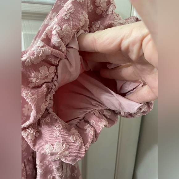 Grace & Emma NWT Botanical Blush Pink Floral Puff Sleeve Dress XL - Picture 10 of 16